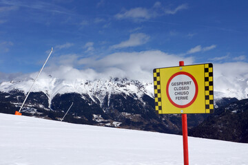 Skipiste gesperrt