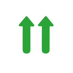 green arrows on a white background