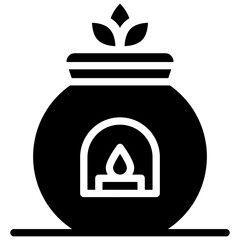 Relaxing aromatherapy glyph icon design 