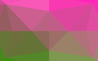 Obraz premium Light Pink, Green vector shining hexagonal background. Glitter abstract illustration with an elegant design. The polygonal design can be used for your web site.