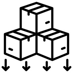 Icon of import packages in line design