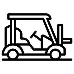 Icon of forklift truck in line design.