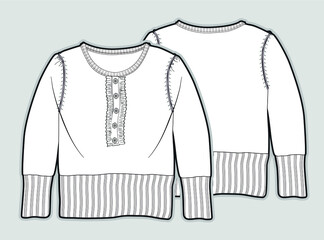 Obraz premium sweater vector flat illustration for little kids