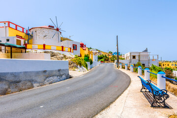Obraz premium Agia Marina Village street view in Leros Island, Greece