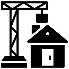 House construction glyph icon design