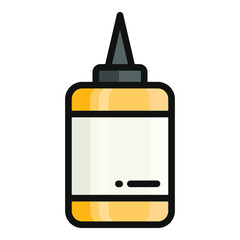 glue flat outline icon, school and education icon