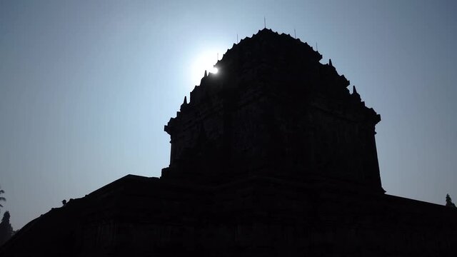 Silhouette of Mendut temple, Magelang Indonesia
