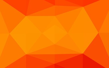 Fototapeta premium Light Orange vector abstract mosaic background. Shining illustration, which consist of triangles. Textured pattern for background.