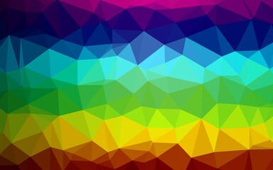 Dark Multicolor, Rainbow vector abstract mosaic background. Colorful abstract illustration with gradient. Brand new style for your business design.