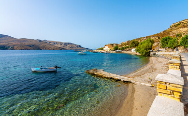 Leros Island coastline view in Greece