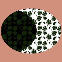 Botanic pattern with monstera leaves