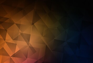 Fototapeta premium Dark Orange vector shining triangular backdrop.