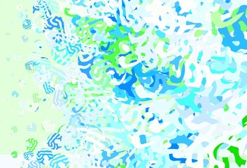 Fototapeta na wymiar Light Blue, Green vector background with abstract shapes.