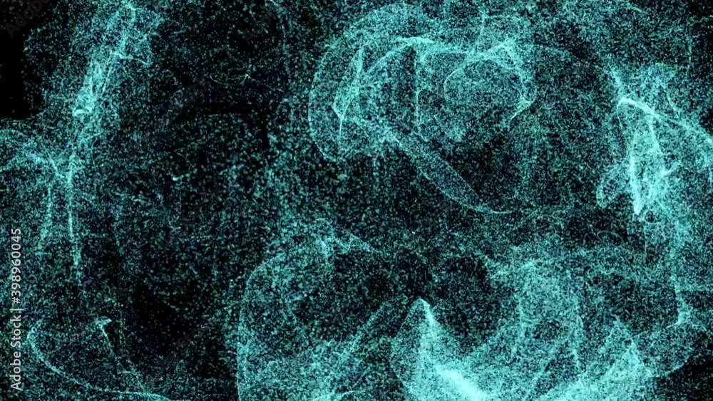 Poster abstract particles of light green in random motion. a storm in outer space. holiday. christmas. new 