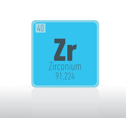 Zirconium periodic table single element. 