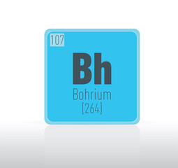 Bohrium periodic table single element. 