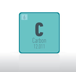 Carbon periodic table single element. 