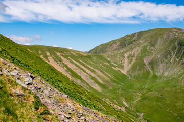 Naklejka na ściany i meble Beautiful view from Fagaras Romanian mountains, Suru peak.