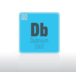 Dubnium periodic table single element. 