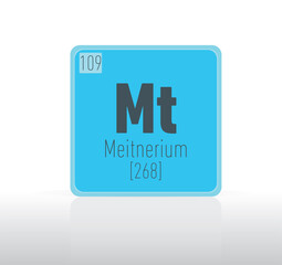 Meitnerium periodic table single element. 