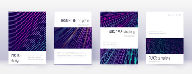 Abstract lines modern brochure. Bright vibrant gradient geometry covers.  Business  annual report, brochure, poster, book etc.