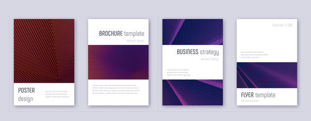 Abstract lines modern brochure. Bright vibrant gradient geometry covers.  Business  annual report, brochure, poster, book etc.