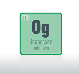 Oganesson periodic table single element. 