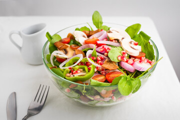 Healthy Salad meal in a glass bowl