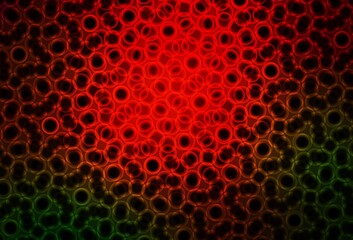 Dark Green, Red vector texture with disks.