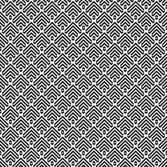 Seamless pattern. Chevrons, figures ornament. Brackets, shapes wallpaper. Curves, polygons illustration. Geometric background. Folk motif. Textile print, web design, abstract backdrop. Vector artwork