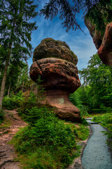 Fototapeta na wymiar Kelchstones natural monument near Oybin, Germany.