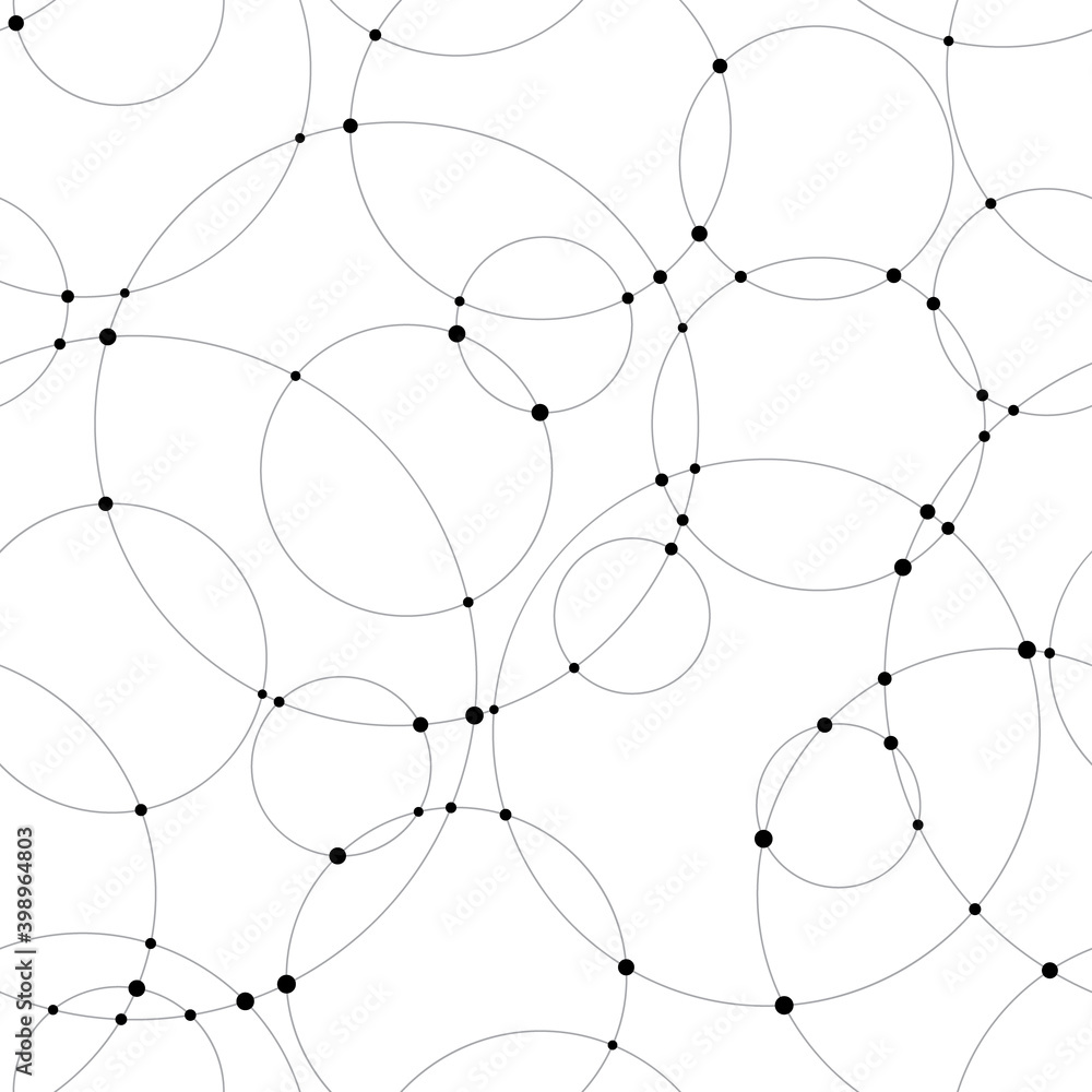 Fototapete seamless abstract background with circles and dots at their intersection