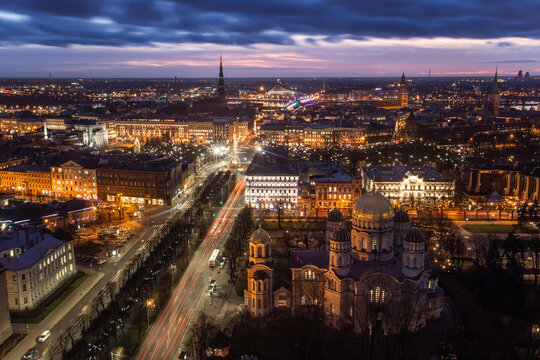 Riga night view