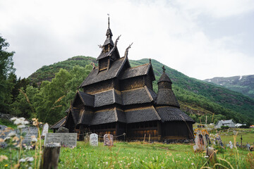 Fototapeta na wymiar The Borgund Stave church in Norway