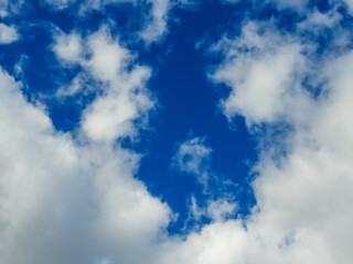 white clouds in the blue sky