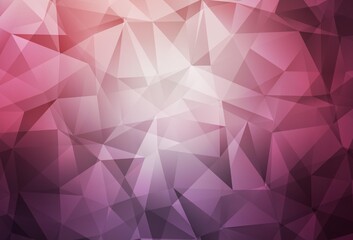 Dark Purple, Pink vector gradient triangles texture.