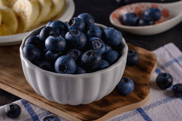 Fresh blueberry on black backround