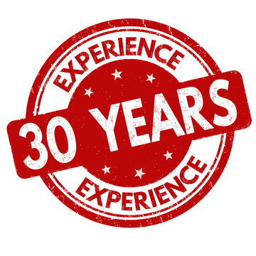 30 Years Experience Sign Or Stamp