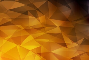 Dark Orange vector gradient triangles texture.