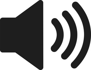 Audio speaker volume on line art icon for apps and websites