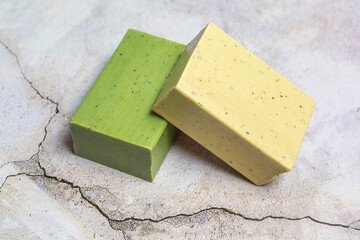 Different types of Aleppo soap olive oil,Anise, Nigella sativa, Bay laurel.