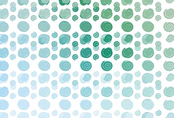 Light Blue, Green vector background with curved circles.