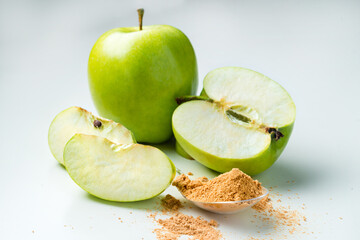 crushed apple fiber, green apple, super food dry Apple powder. dietary product
