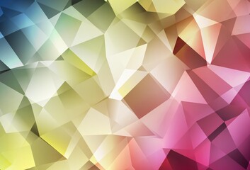 Light Green, Red vector gradient triangles texture.