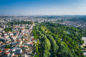 Aerial view of Larissa city, Greece