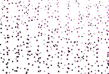 Light Pink vector template with crystals, circles, squares.
