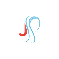 Letter J icon logo combined with hijab icon design