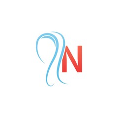Letter N icon logo combined with hijab icon design
