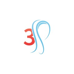 Number 3 icon logo combined with hijab icon design