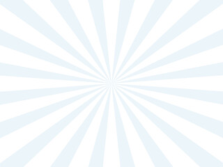 Sunlight rays blue and white color burst background. Sun beam ray sunburst wallpaper. Retro bright backdrop. Vintage poster vector illustration